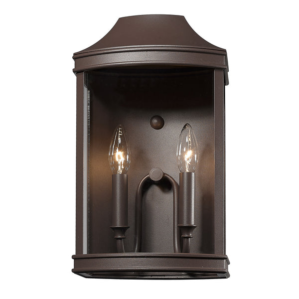 Two Light Outdoor Wall Sconce from the Cohen TBZ Collection in Textured Bronze Finish by Golden