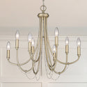 Eight Light Chandelier from the Kamila Collection in White Gold Finish by Golden