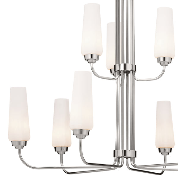 Nine Light Chandelier from the Truby Collection in Polished Nickel Finish by Kichler