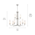 Nine Light Chandelier from the Truby Collection in Polished Nickel Finish by Kichler