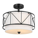 Three Light Pendant/Semi Flush from the Birkleigh Collection in Black Finish by Kichler