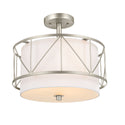 Three Light Pendant/Semi Flush from the Birkleigh Collection in Satin Nickel Finish by Kichler