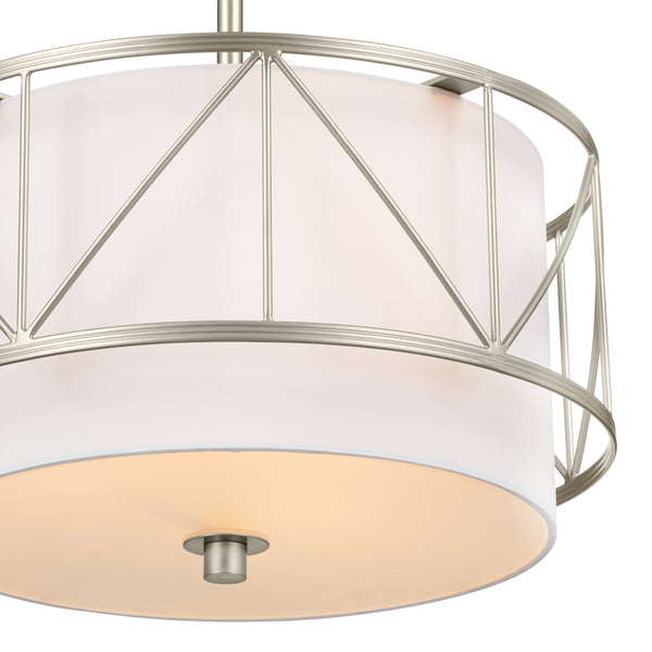 Three Light Pendant/Semi Flush from the Birkleigh Collection in Satin Nickel Finish by Kichler