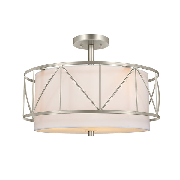 Three Light Pendant/Semi Flush from the Birkleigh Collection in Satin Nickel Finish by Kichler