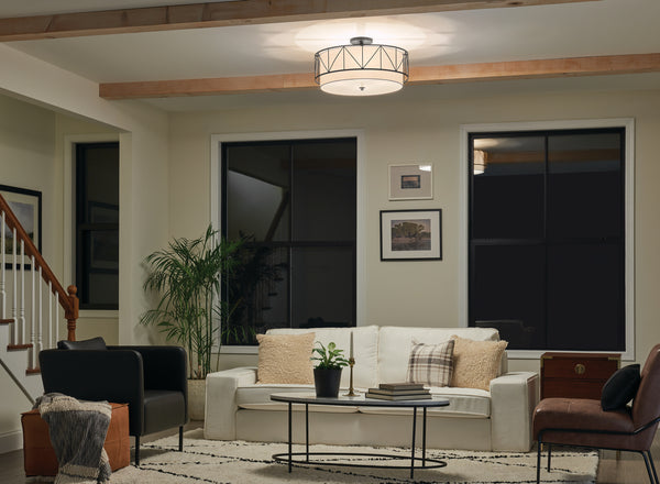Four Light Semi Flush Mount from the Birkleigh Collection in Black Finish by Kichler