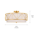 Four Light Semi Flush Mount from the Birkleigh Collection in Classic Gold Finish by Kichler