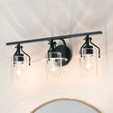 Three Light Bath from the Everett Collection in Black Finish by Kichler