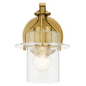 One Light Wall Sconce from the Everett Collection in Brushed Brass Finish by Kichler