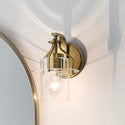 One Light Wall Sconce from the Everett Collection in Brushed Brass Finish by Kichler