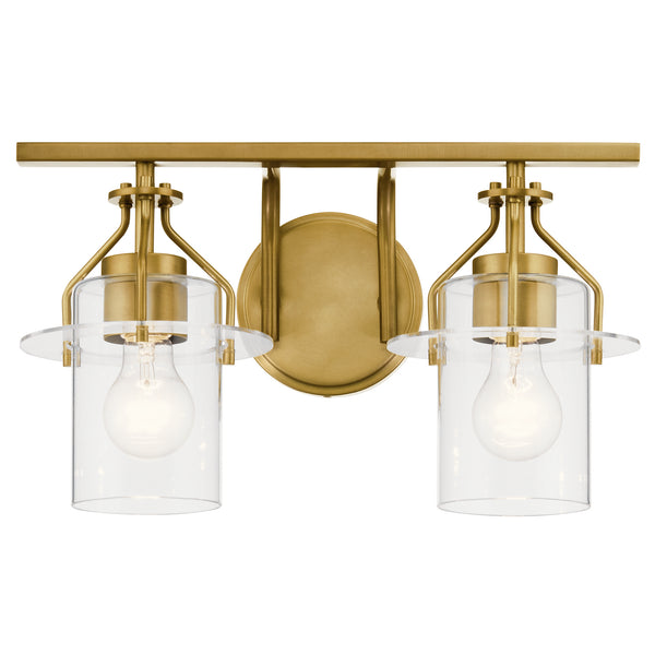 Two Light Bath from the Everett Collection in Brushed Brass Finish by Kichler