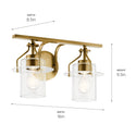 Two Light Bath from the Everett Collection in Brushed Brass Finish by Kichler