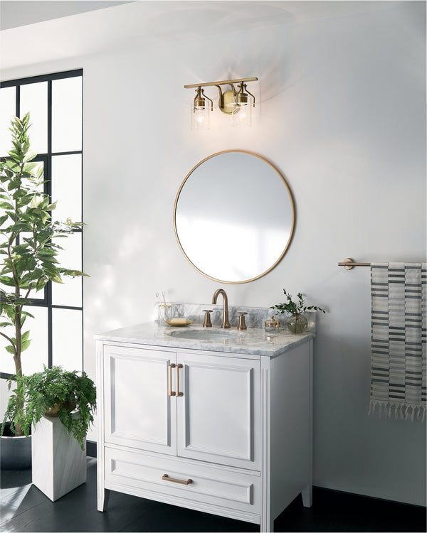 Two Light Bath from the Everett Collection in Brushed Brass Finish by Kichler
