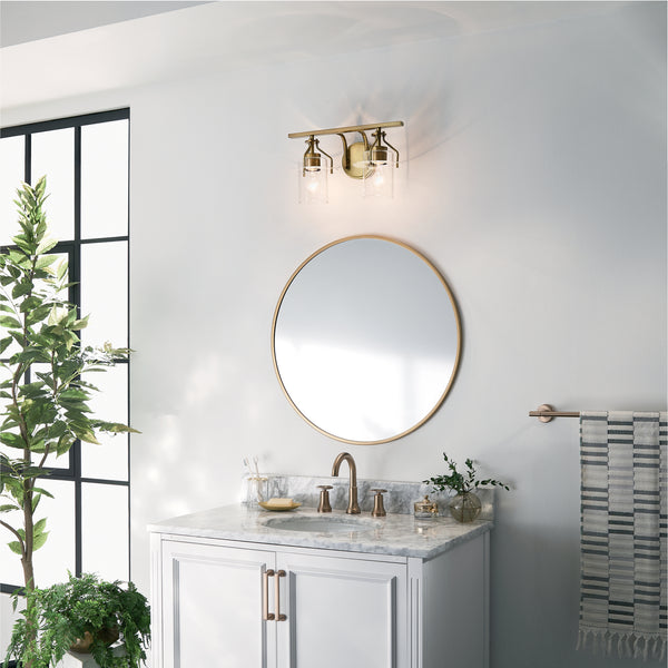 Two Light Bath from the Everett Collection in Brushed Brass Finish by Kichler