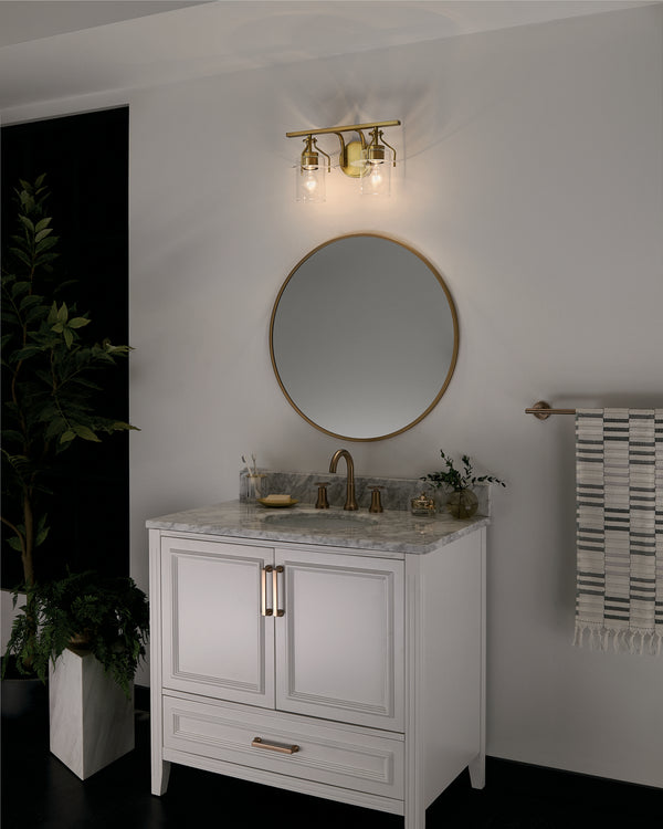 Two Light Bath from the Everett Collection in Brushed Brass Finish by Kichler