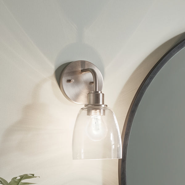 One Light Wall Sconce from the Meller Collection in Nickel Textured Finish by Kichler