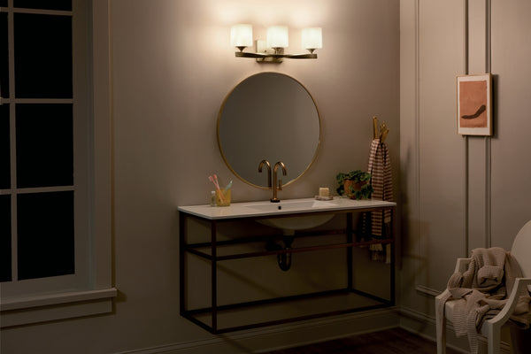 Three Light Bath from the Marette Collection in Champagne Bronze Finish by Kichler