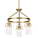 Three Light Chandelier from the Everett Collection in Brushed Brass Finish by Kichler