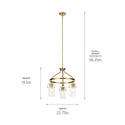 Three Light Chandelier from the Everett Collection in Brushed Brass Finish by Kichler