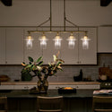 Five Light Linear Chandelier from the Everett Collection in Brushed Brass Finish by Kichler