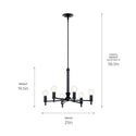 Six Light Chandelier from the Torvee Collection in Black Finish by Kichler