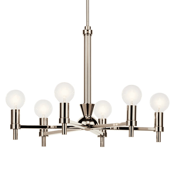 Six Light Chandelier from the Torvee Collection in Nickel Textured Finish by Kichler