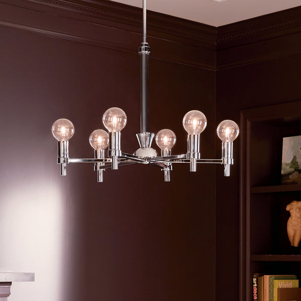 Six Light Chandelier from the Torvee Collection in Nickel Textured Finish by Kichler