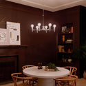 Six Light Chandelier from the Torvee Collection in Nickel Textured Finish by Kichler
