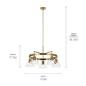 Five Light Chandelier from the Eastmont Collection in Brushed Brass Finish by Kichler