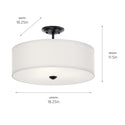 Three Light Semi Flush Mount from the Shailene Collection in Black Finish by Kichler