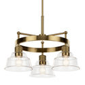Three Light Chandelier from the Eastmont Collection in Brushed Brass Finish by Kichler