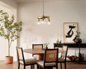 Three Light Chandelier from the Eastmont Collection in Brushed Brass Finish by Kichler