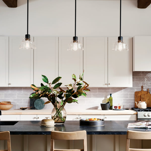 One Light Mini Pendant from the Eastmont Collection in Black Finish by Kichler