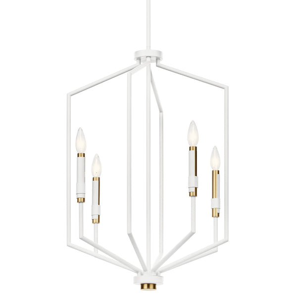 Four Light Foyer Pendant from the Armand Collection in White Finish by Kichler
