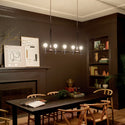 Five Light Linear Chandelier from the Torvee Collection in Nickel Textured Finish by Kichler