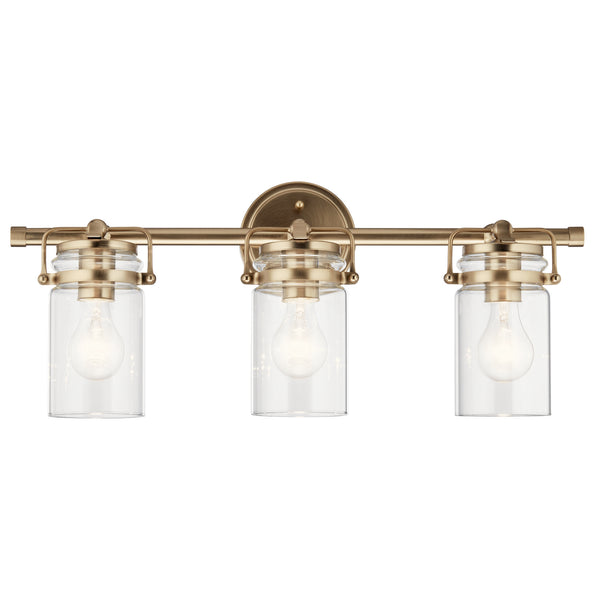 Three Light Bath from the Brinley Collection in Champagne Bronze Finish by Kichler