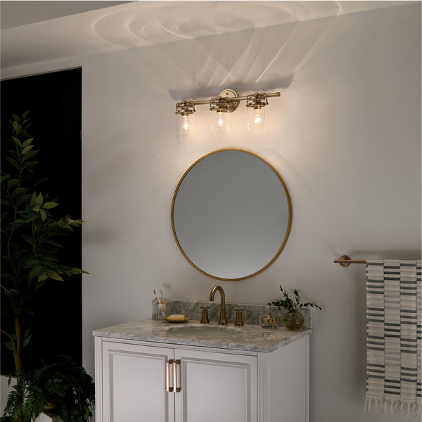 Three Light Bath from the Brinley Collection in Champagne Bronze Finish by Kichler