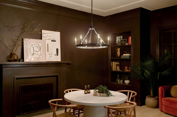 Six Light Chandelier from the Emmala Collection in Black Finish by Kichler