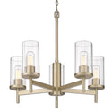 Five Light Chandelier from the Winslett WG Collection in White Gold Finish by Golden