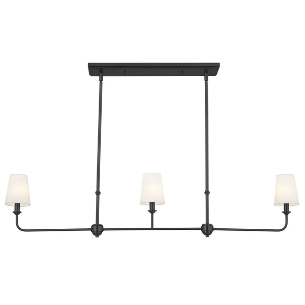 Three Light Linear Chandelier from the Pallas Collection in Black Finish by Kichler