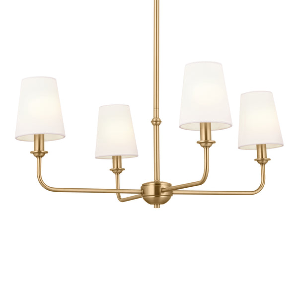 Four Light Mini Chandelier from the Pallas Collection in Brushed Natural Brass Finish by Kichler
