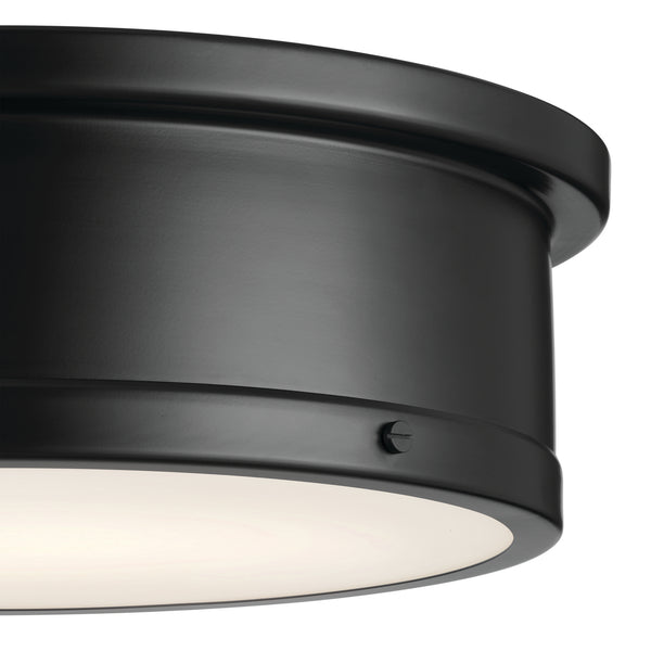 Three Light Flush Mount from the Serca Collection in Black Finish by Kichler