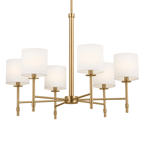 Six Light Chandelier from the Ali Collection in Brushed Natural Brass Finish by Kichler