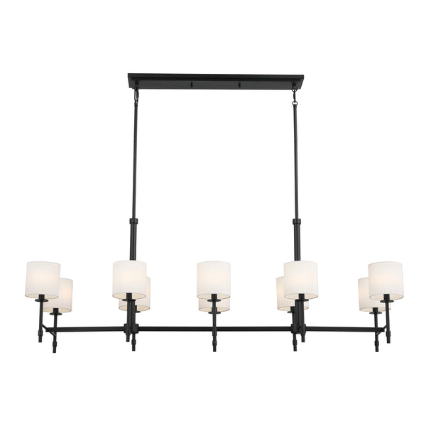 Ten Light Linear Chandelier from the Ali Collection in Black Finish by Kichler