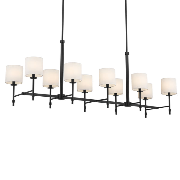 Ten Light Linear Chandelier from the Ali Collection in Black Finish by Kichler