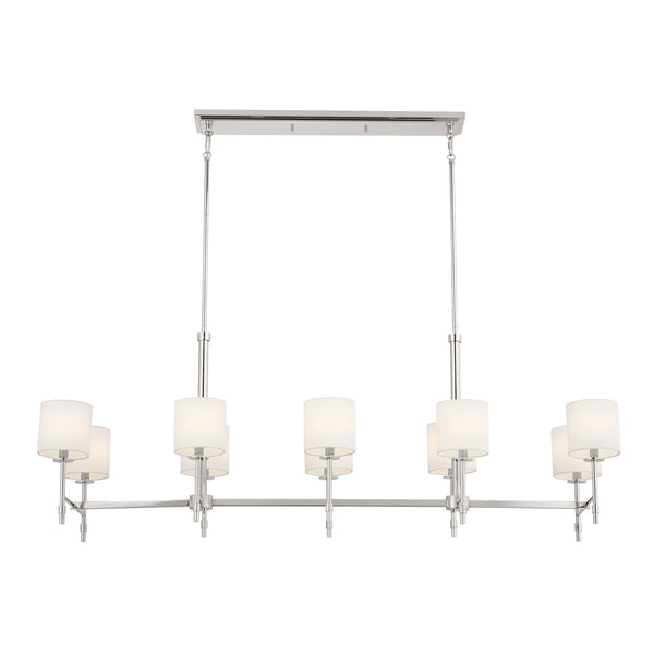 Ten Light Linear Chandelier from the Ali Collection in Polished Nickel Finish by Kichler
