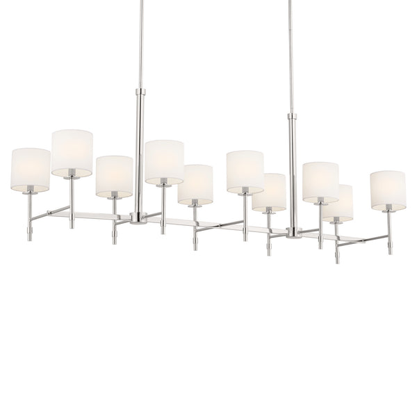 Ten Light Linear Chandelier from the Ali Collection in Polished Nickel Finish by Kichler
