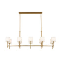 Ten Light Linear Chandelier from the Ali Collection in Brushed Natural Brass Finish by Kichler