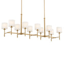 Ten Light Linear Chandelier from the Ali Collection in Brushed Natural Brass Finish by Kichler