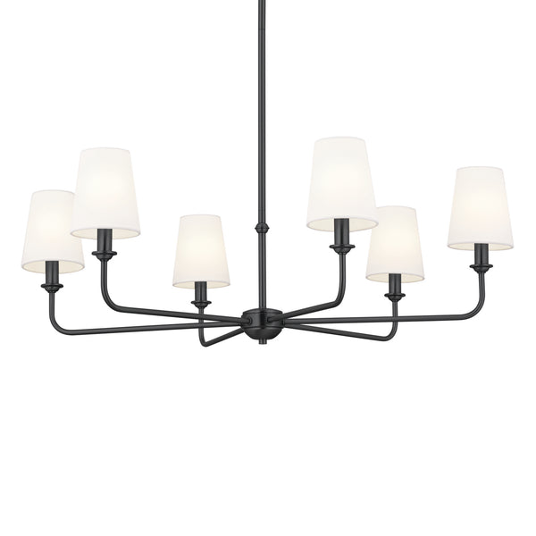 Six Light Chandelier from the Pallas Collection in Black Finish by Kichler