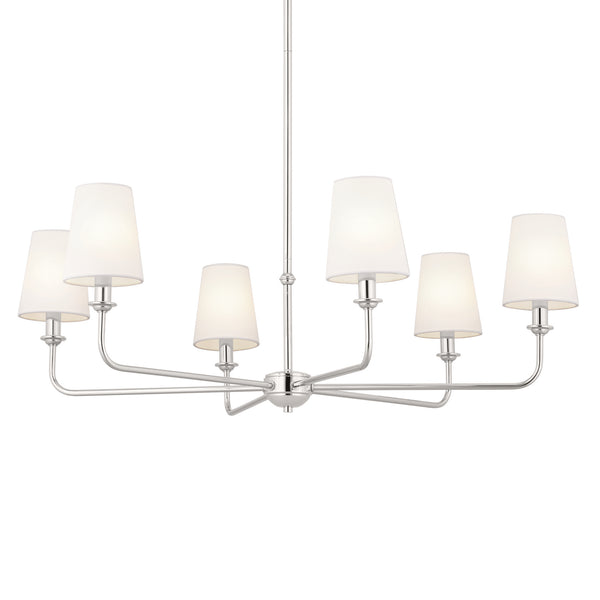 Six Light Chandelier from the Pallas Collection in Polished Nickel Finish by Kichler
